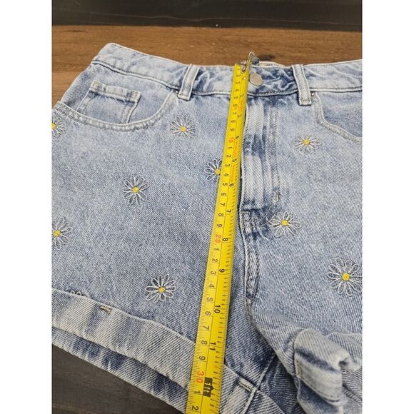 Pacsun Boho Summer Mom Short High Waist Floral Light Wash Denim Spring Size 27 - Picture 7 of 8